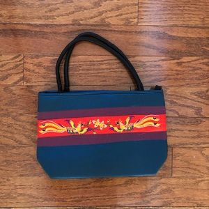 Vintage handbag with oriental print